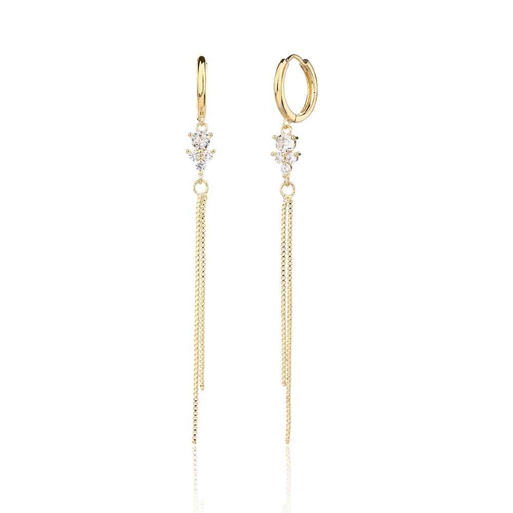 עגילי חישוק נופלים זרקון