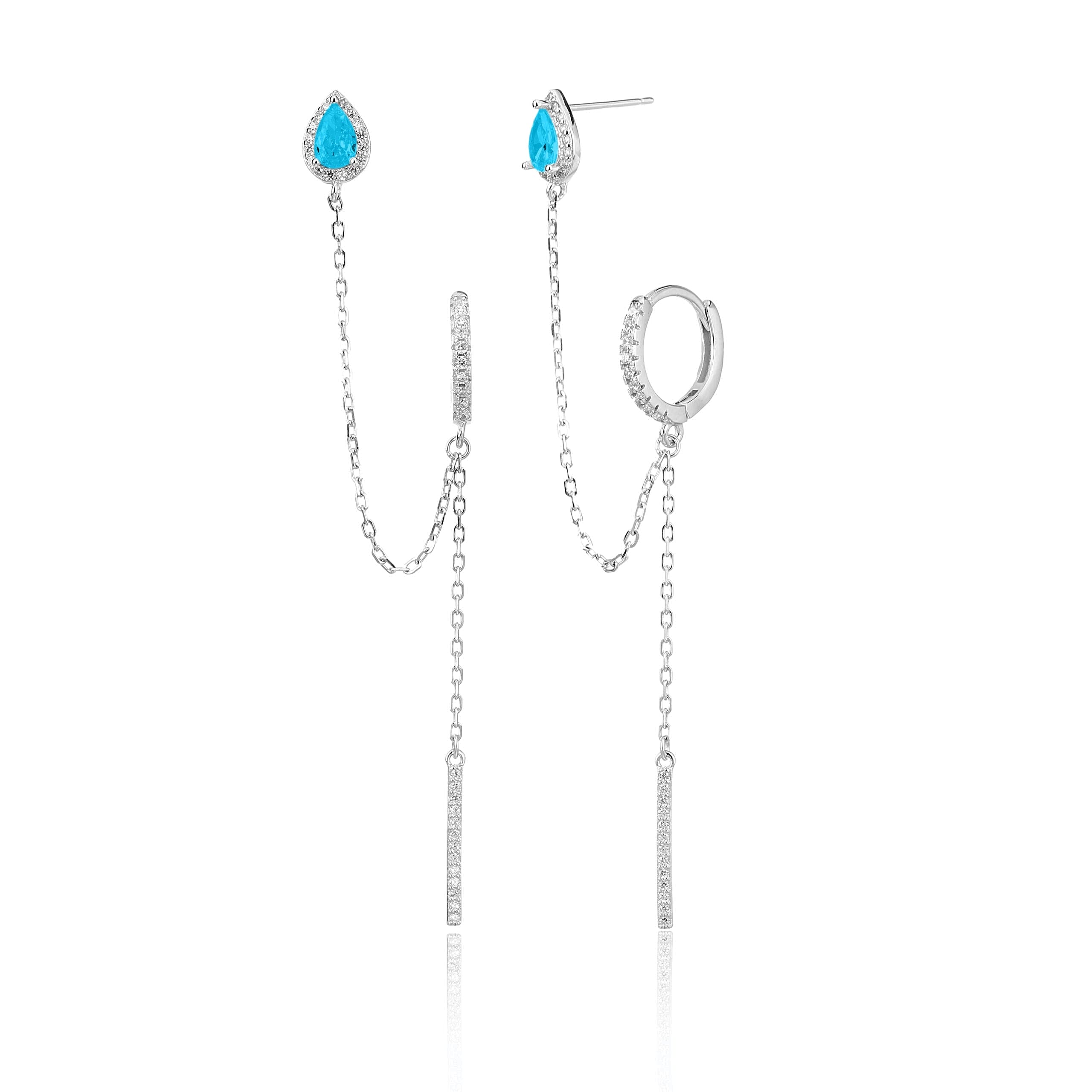 עגילי טיפות השרשרת