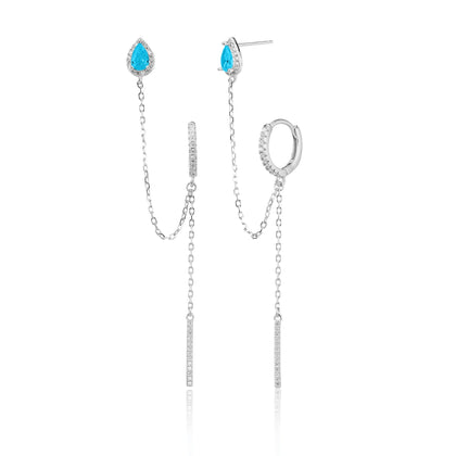 עגילי טיפות השרשרת