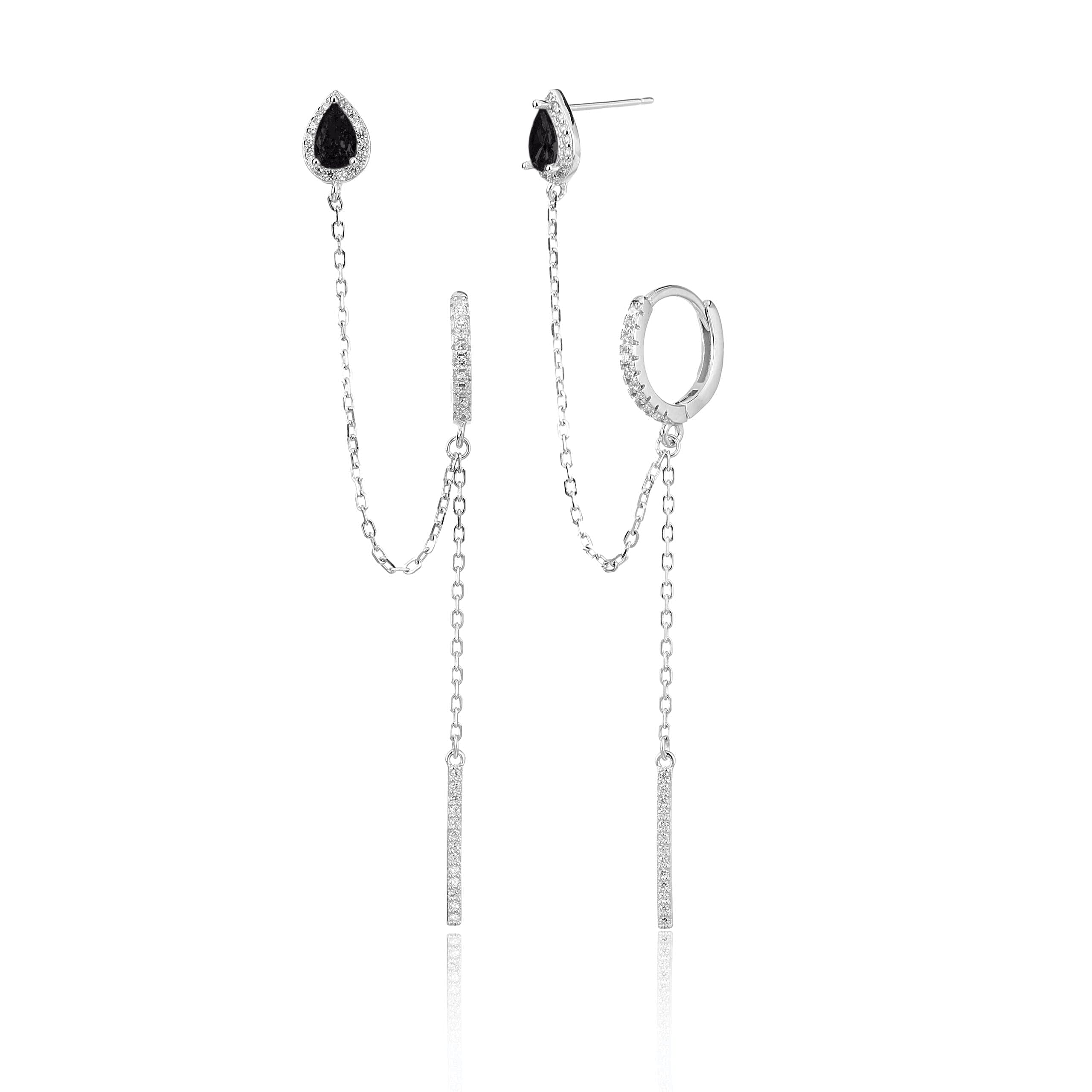 עגילי טיפות השרשרת