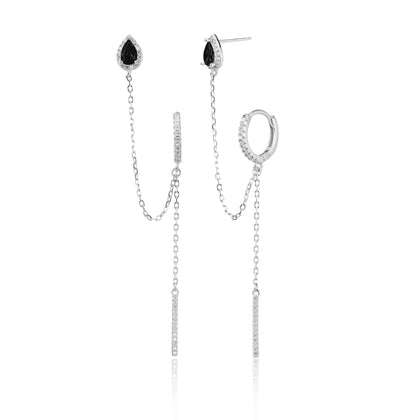 עגילי טיפות השרשרת