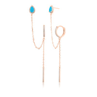 עגילי טיפות השרשרת