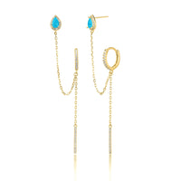 עגילי טיפות השרשרת