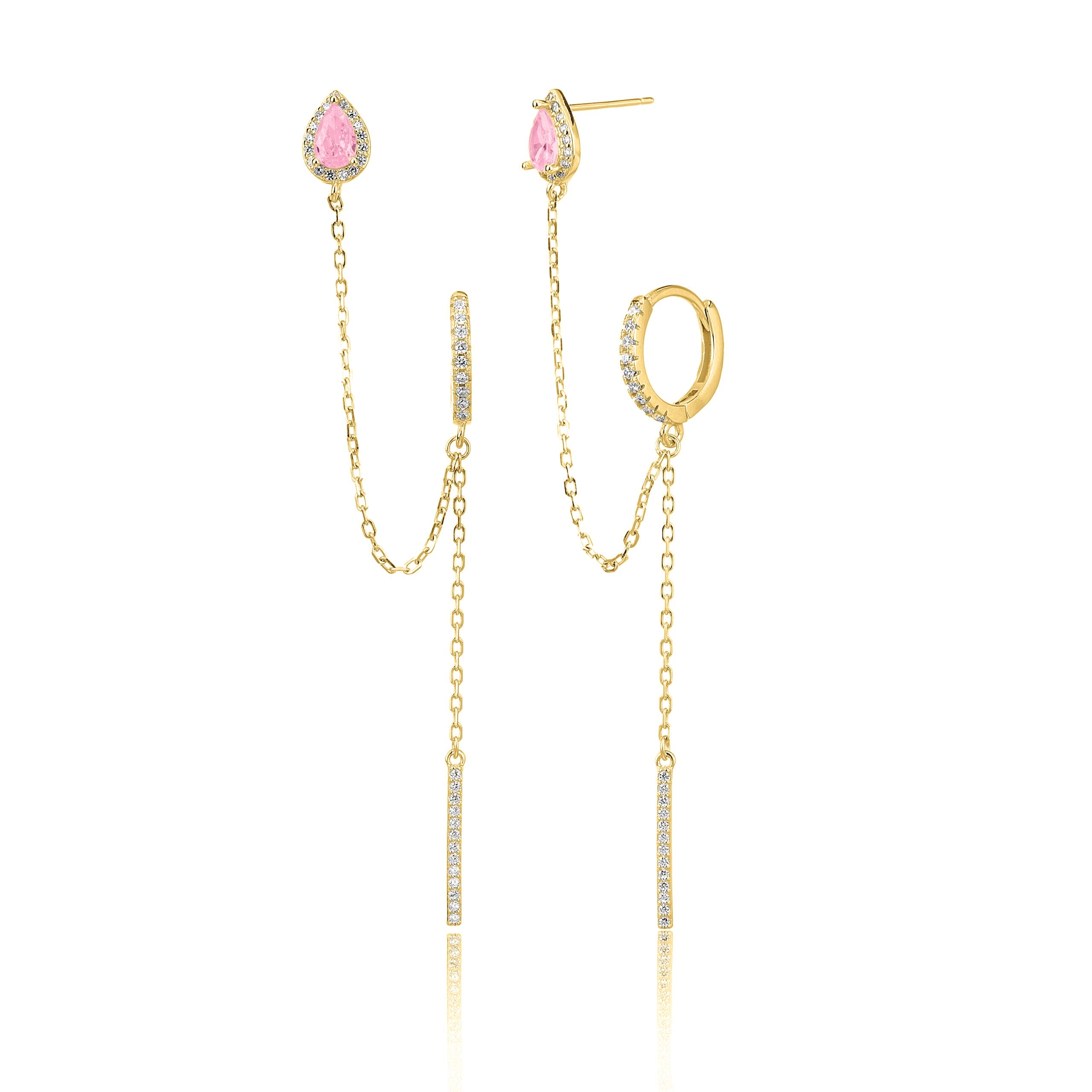 עגילי טיפות השרשרת