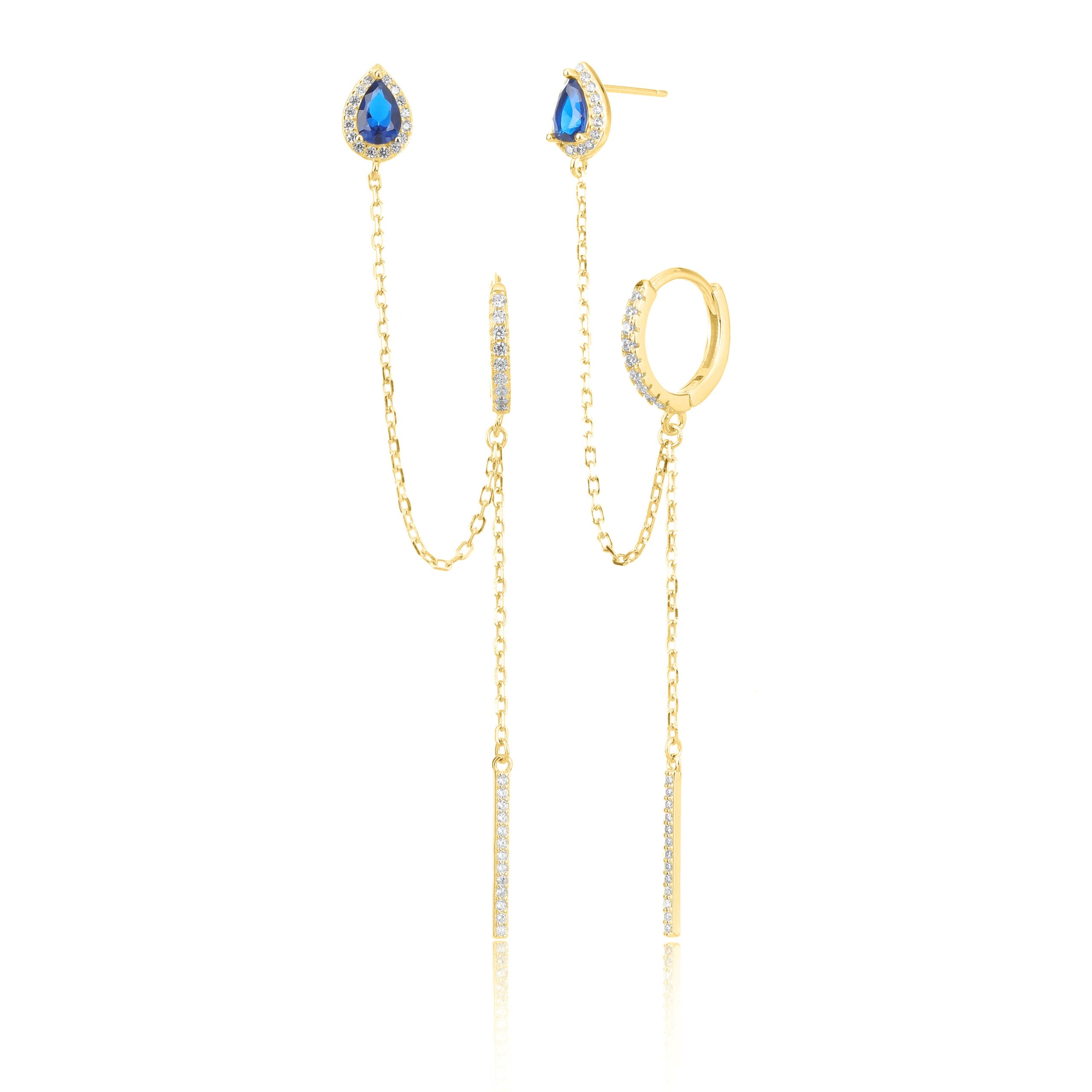 עגילי טיפות השרשרת