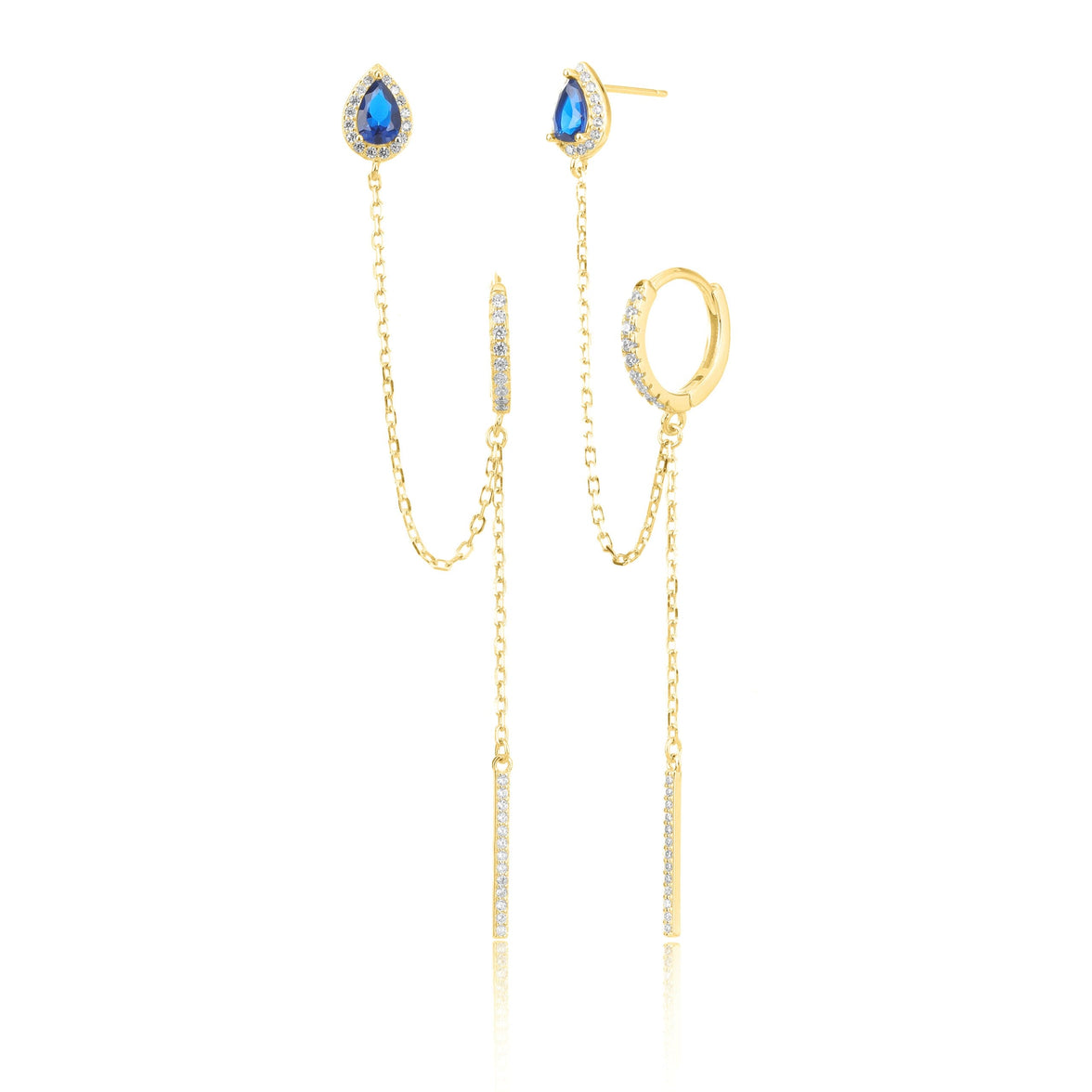 עגילי טיפות השרשרת