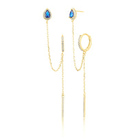 עגילי טיפות השרשרת