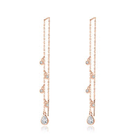 עגילי שרשרת משובצים