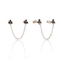 עגילי שרשרת שחורה