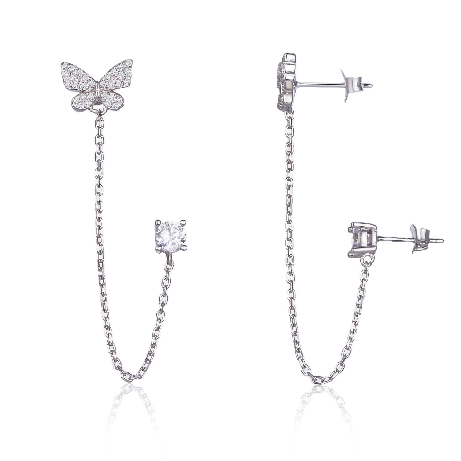 עגילי חיבור פרפר