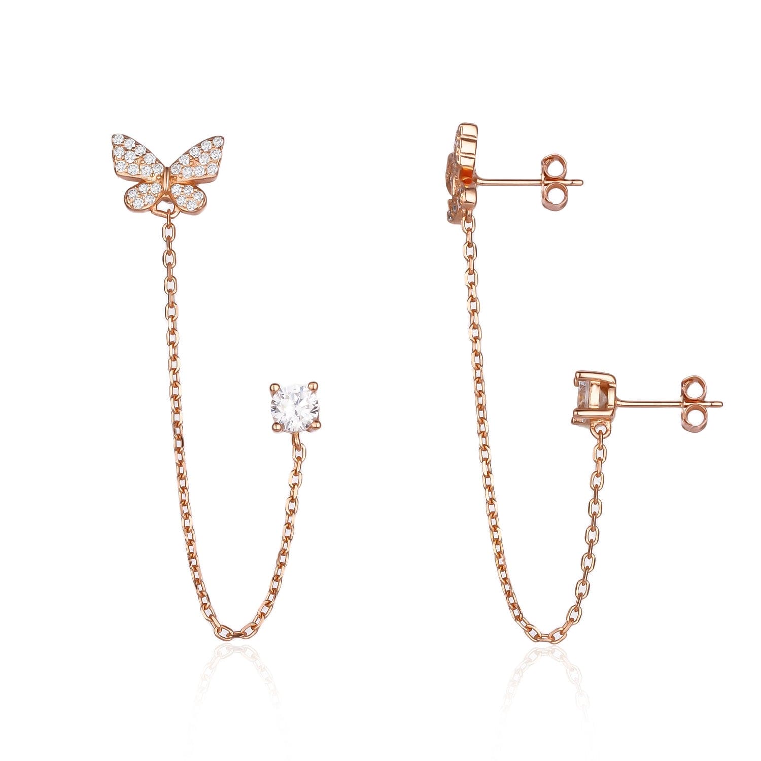 עגילי חיבור פרפר