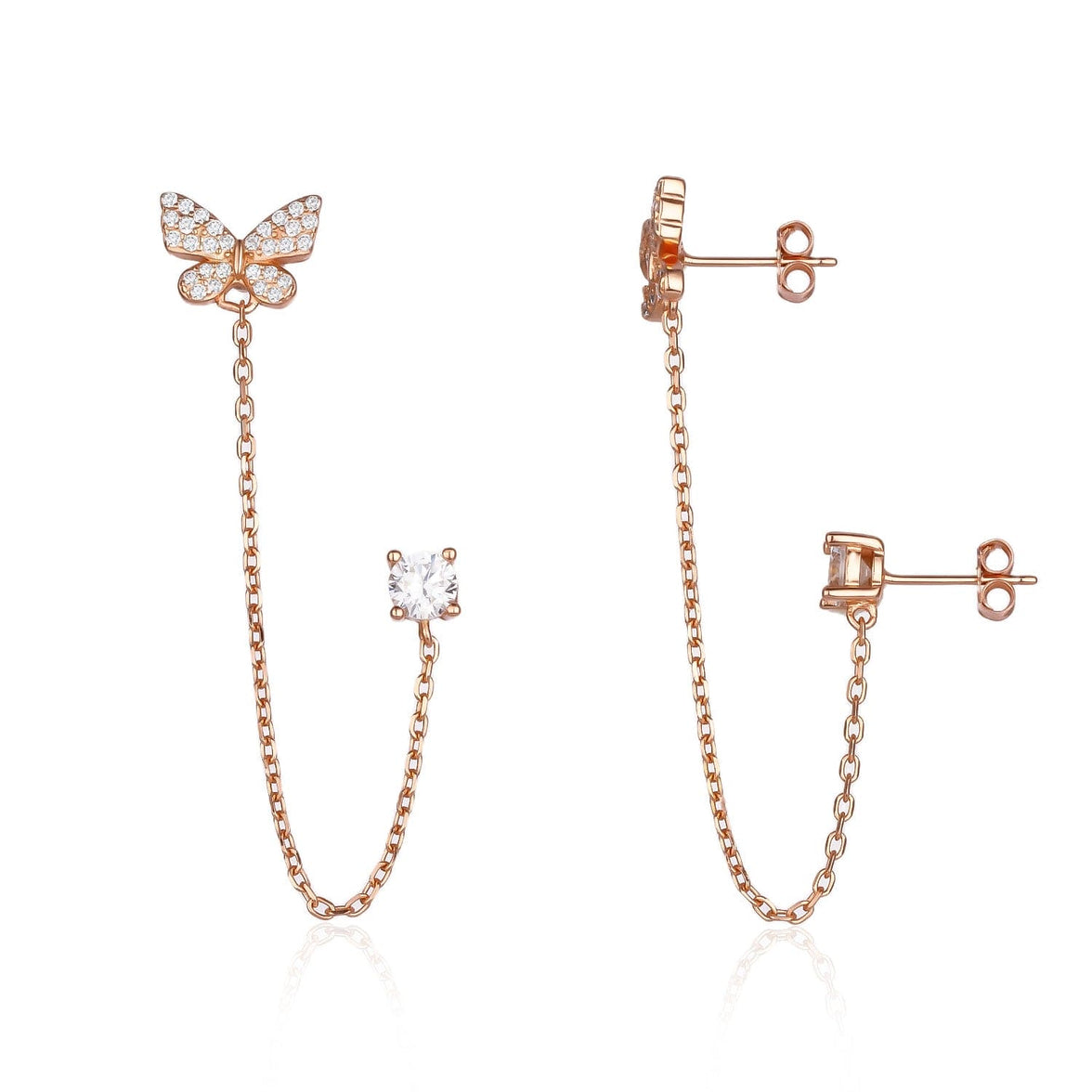 עגילי חיבור פרפר