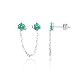 עגילי שרשרת זרקונים