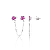 עגילי שרשרת זרקונים