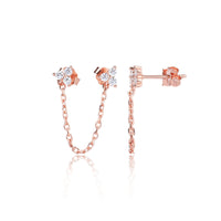 עגילי שרשרת זרקונים