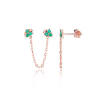 עגילי שרשרת זרקונים