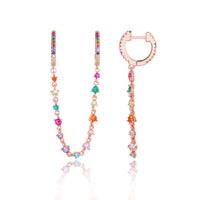 עגילי דאבל שרשרת