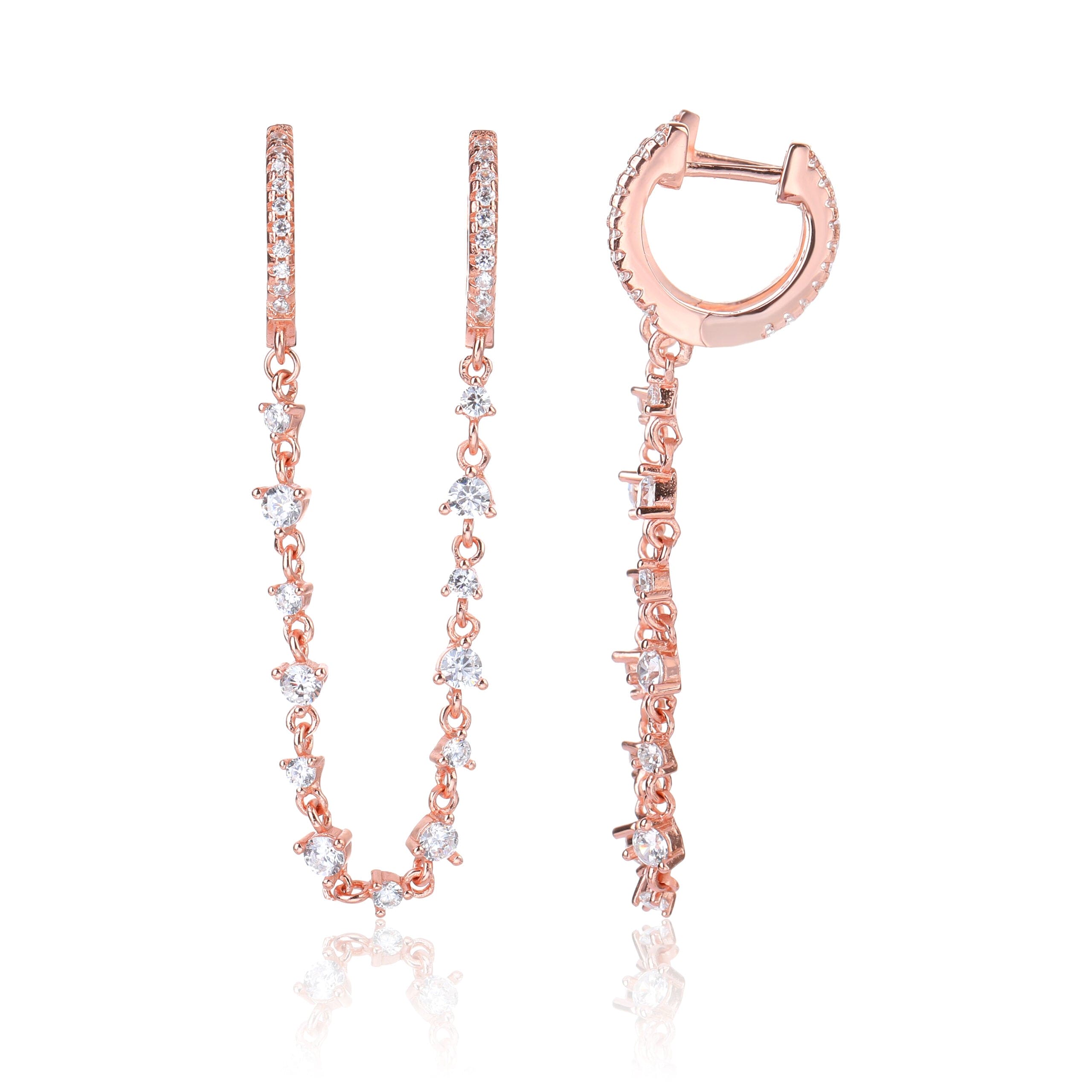 עגילי דאבל שרשרת