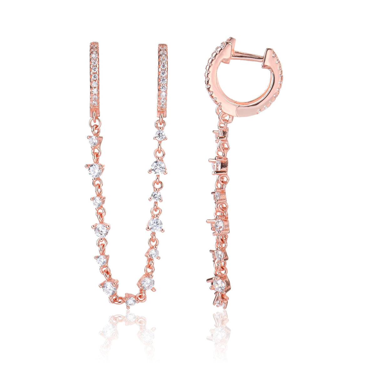 עגילי דאבל שרשרת