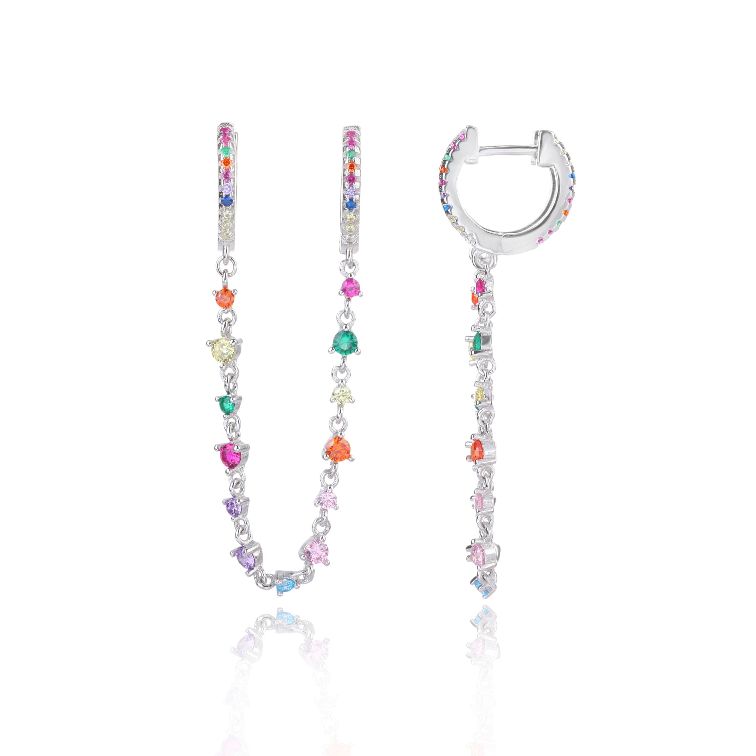 עגילי דאבל שרשרת