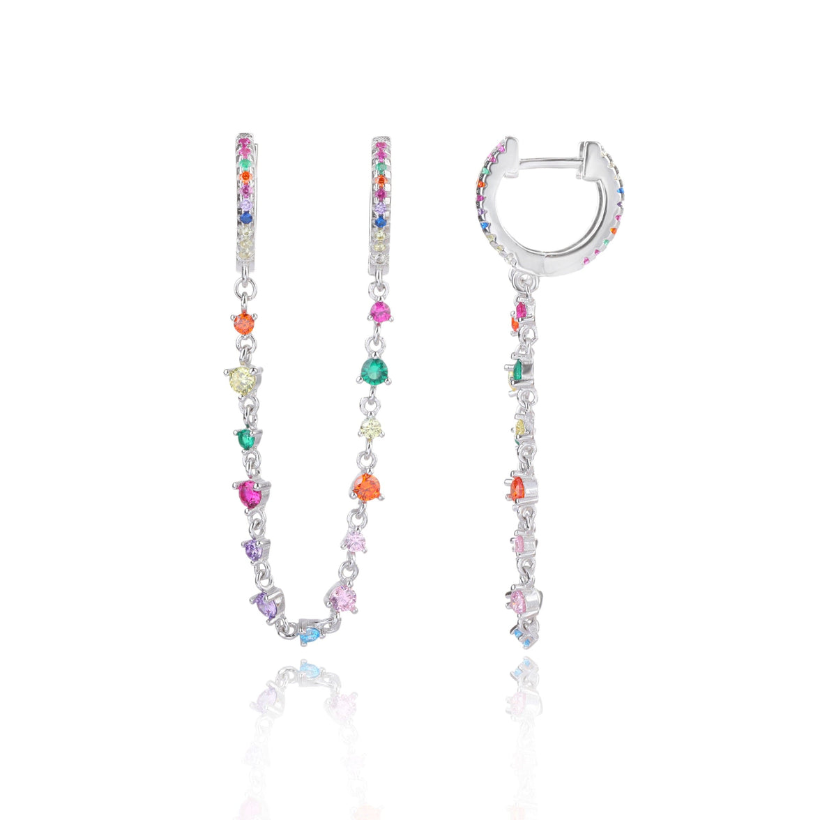 עגילי דאבל שרשרת