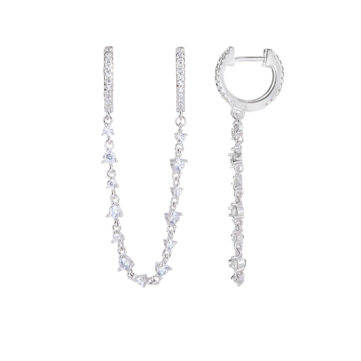 עגילי דאבל שרשרת