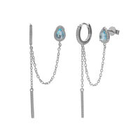 עגילי טיפות השרשרת