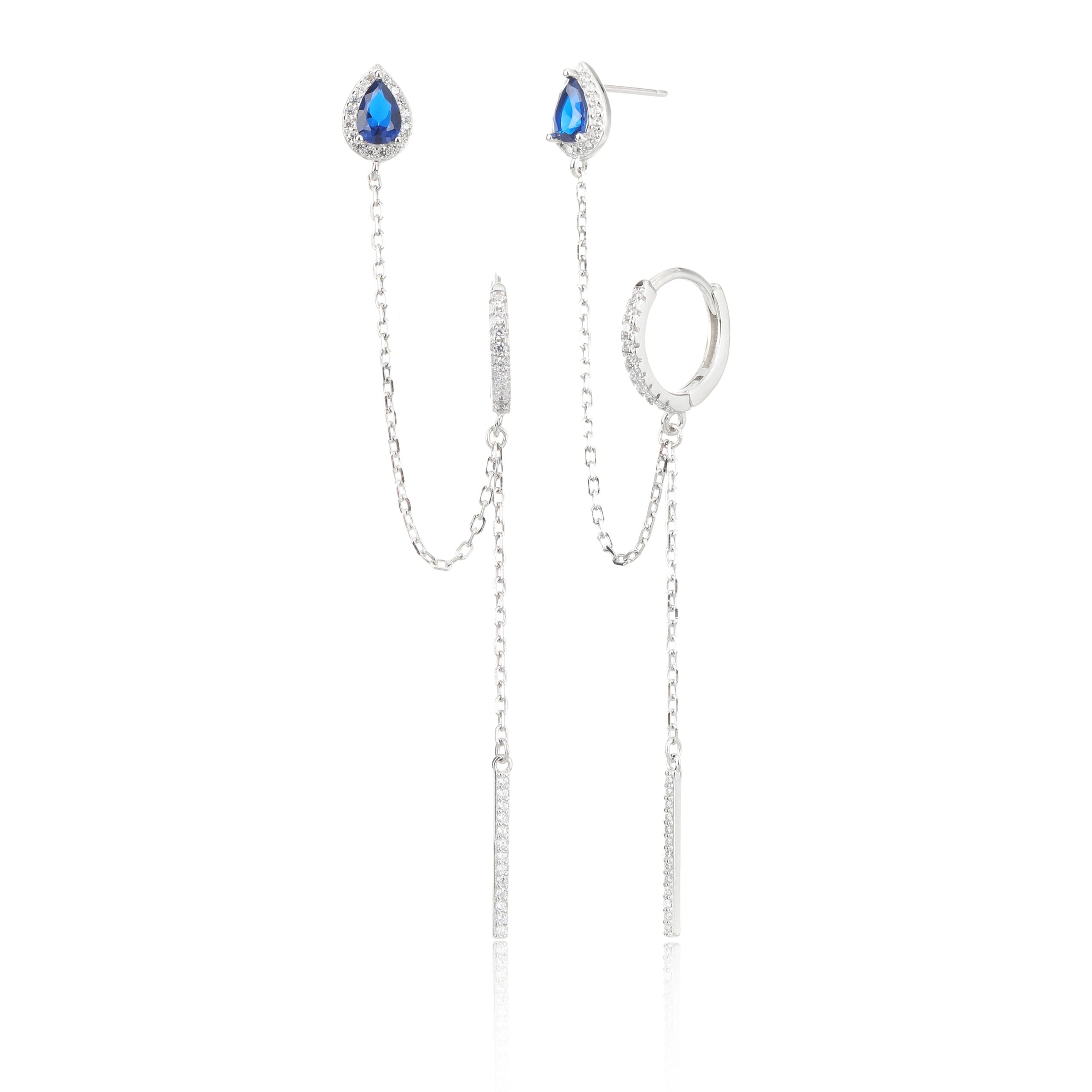 עגילי טיפות השרשרת