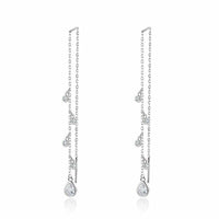 עגילי שרשרת משובצים