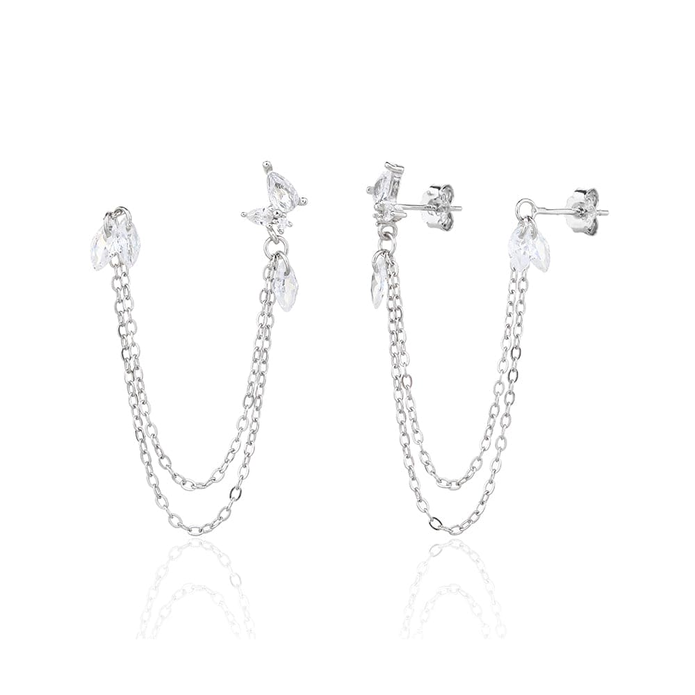 עגילי דאבל צ’יין אלגנטיים