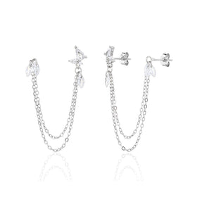 עגילי דאבל צ’יין אלגנטיים