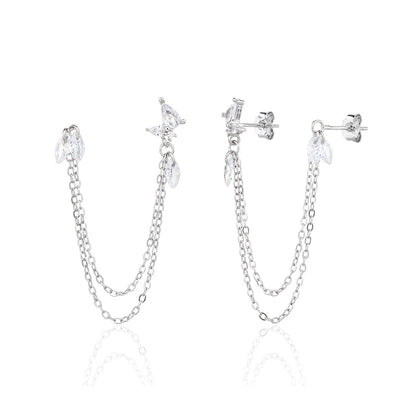 עגילי דאבל צ’יין אלגנטיים