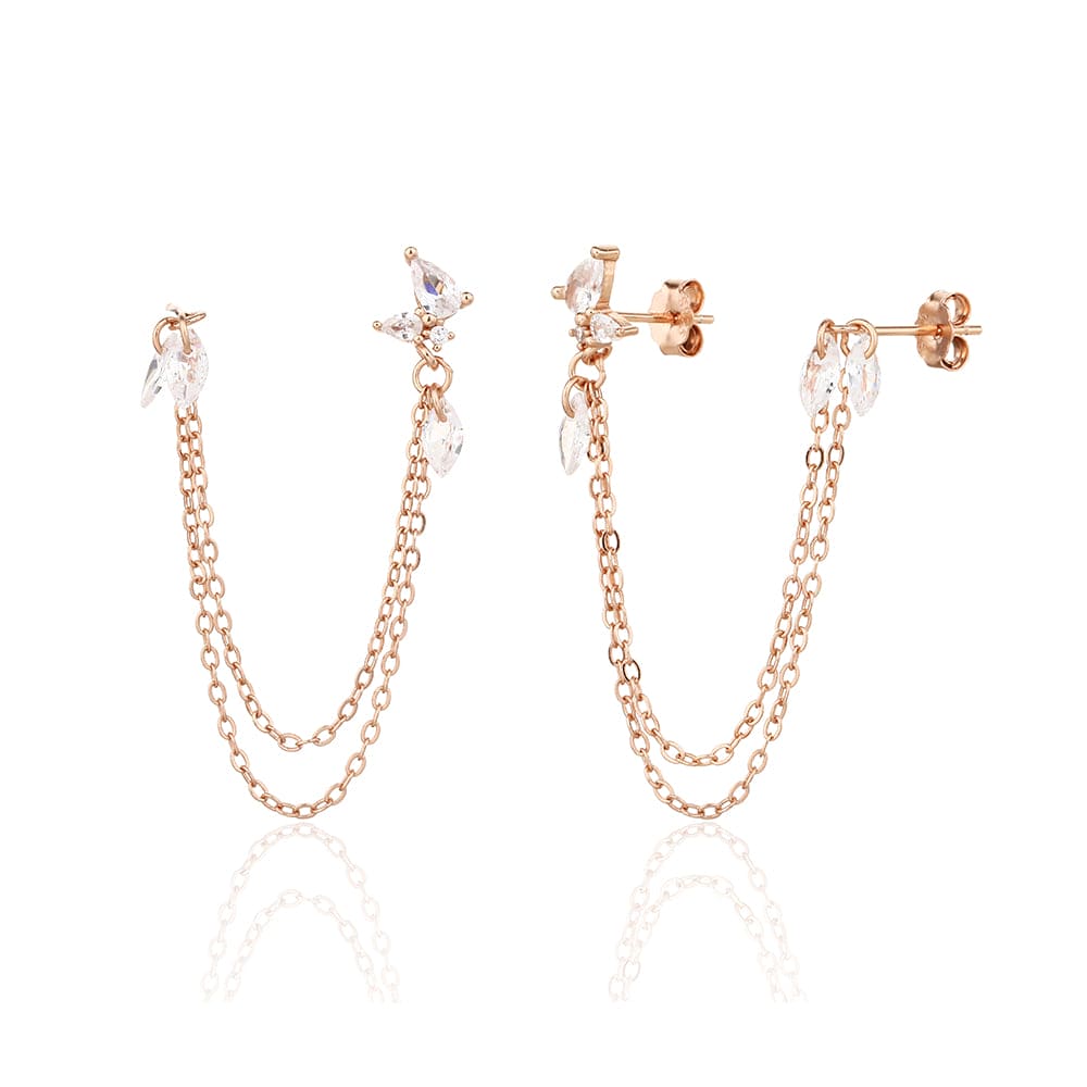 עגילי דאבל צ’יין אלגנטיים