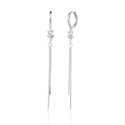 עגילי חישוק נופלים זרקון