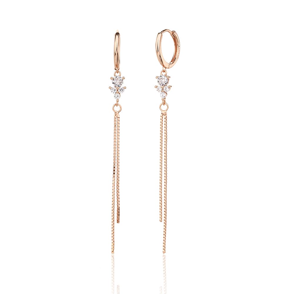 עגילי חישוק נופלים זרקון