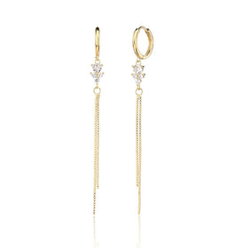 עגילי חישוק נופלים זרקון