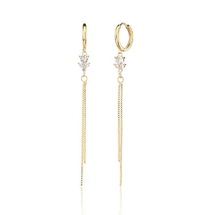 עגילי חישוק נופלים זרקון