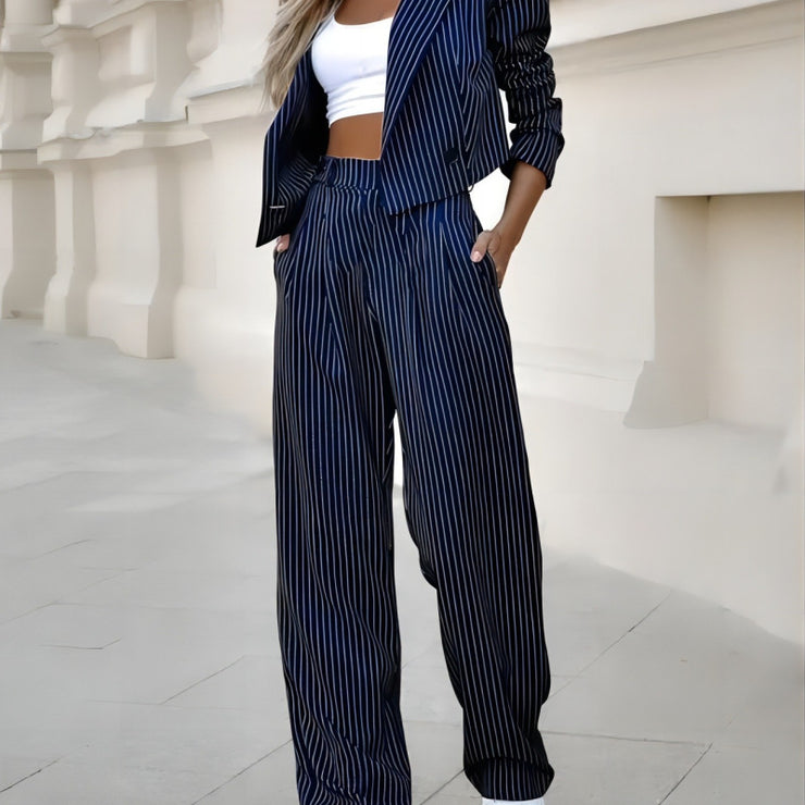 Striped Suit & Pants Set