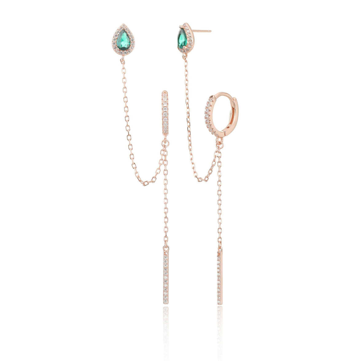 עגילי טיפות השרשרת