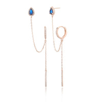 עגילי טיפות השרשרת