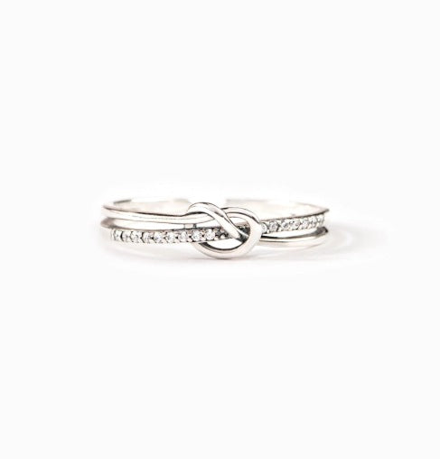 Double Knot Silver Ring