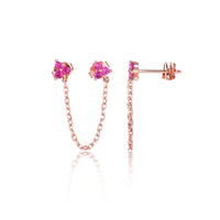 עגילי שרשרת זרקונים