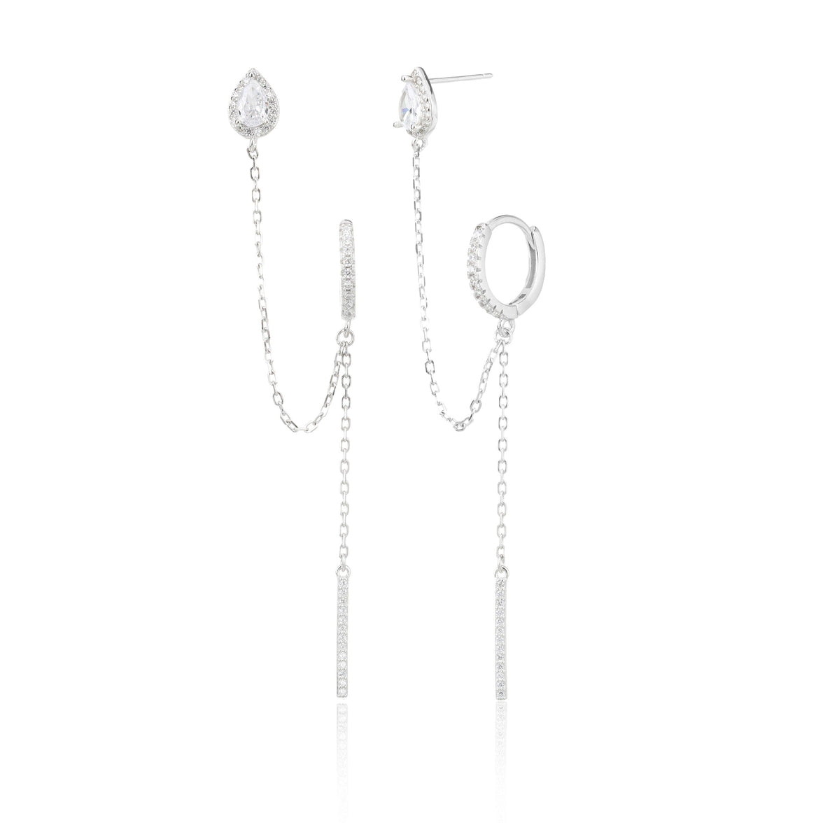 עגילי טיפות השרשרת