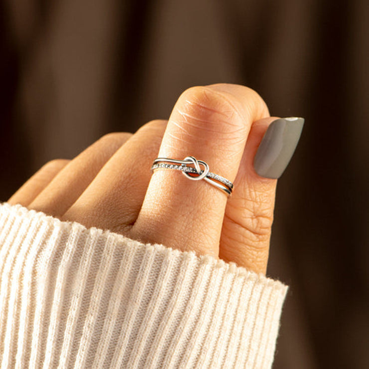 Double Knot Silver Ring